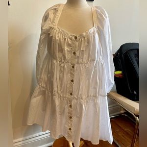 Zara Cotton Poplin Tiered Mini Dress